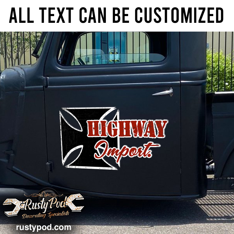 personalized iron cross sticker 10960